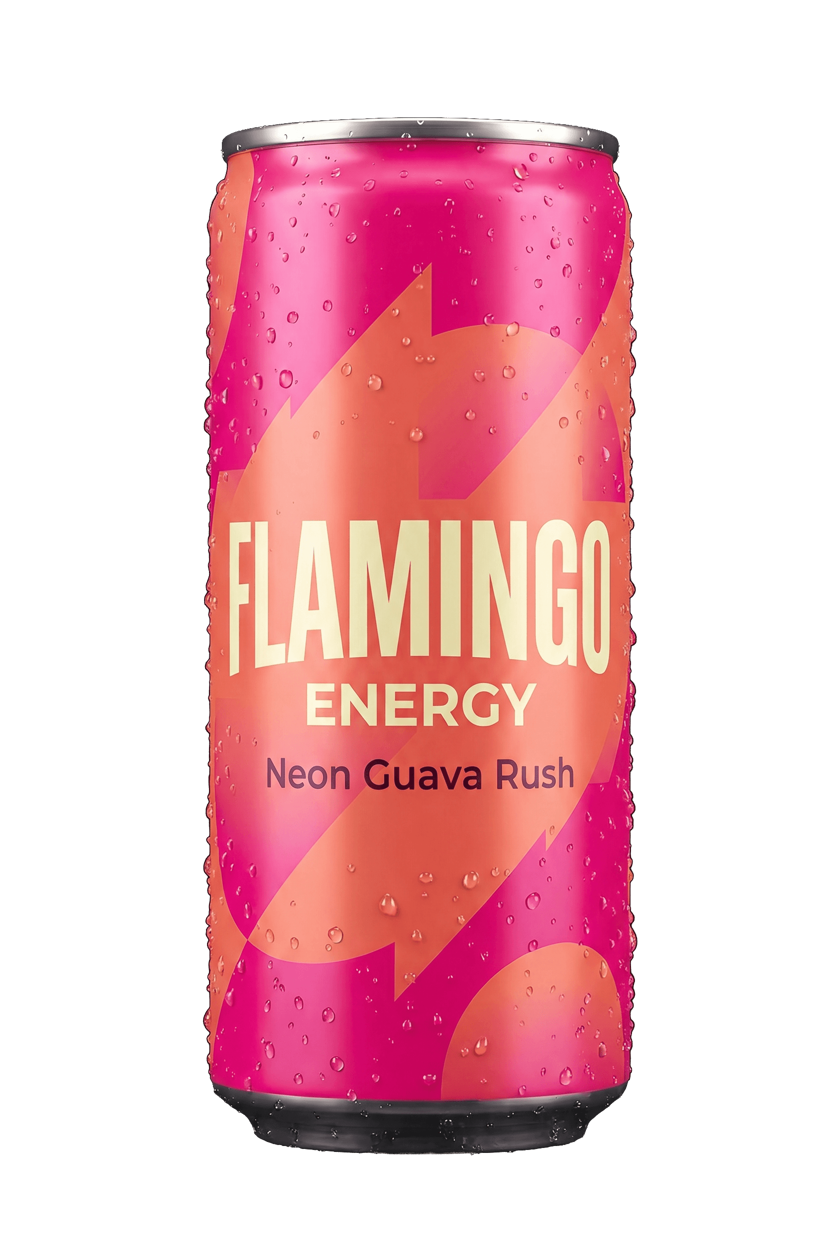 Pinke Flamingo-Energy-Dose, Sorte Neon Guava Rush